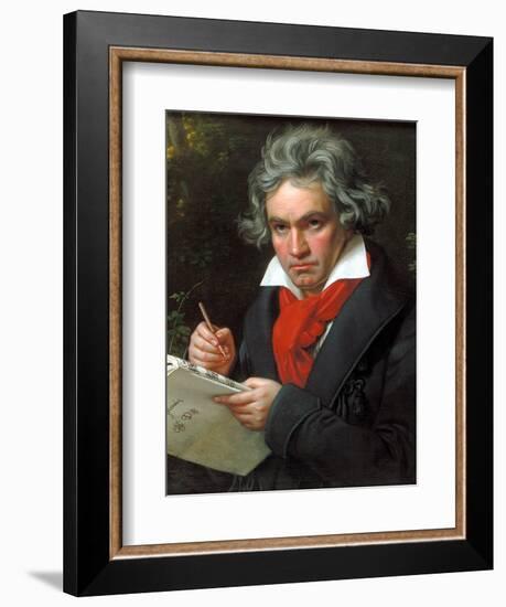 Portrait Ludwig Van Beethoven When Composing the Missa Solemnis, 1820-Joseph Karl Stieler-Framed Giclee Print