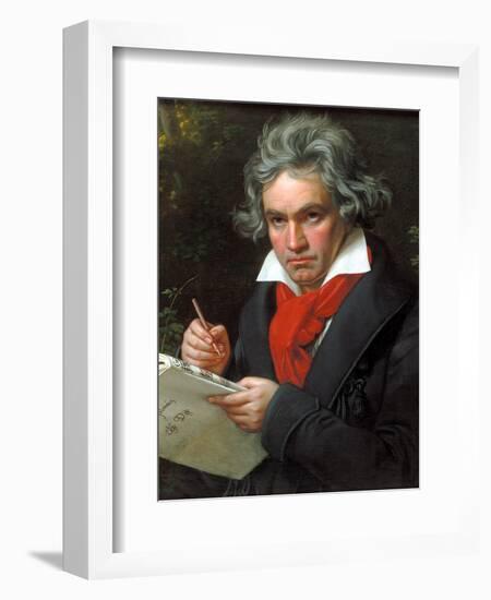 Portrait Ludwig Van Beethoven When Composing the Missa Solemnis, 1820-Joseph Karl Stieler-Framed Giclee Print