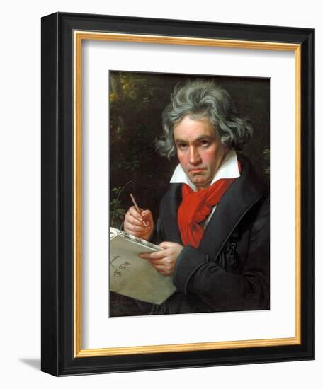 Portrait Ludwig Van Beethoven When Composing the Missa Solemnis, 1820-Joseph Karl Stieler-Framed Giclee Print