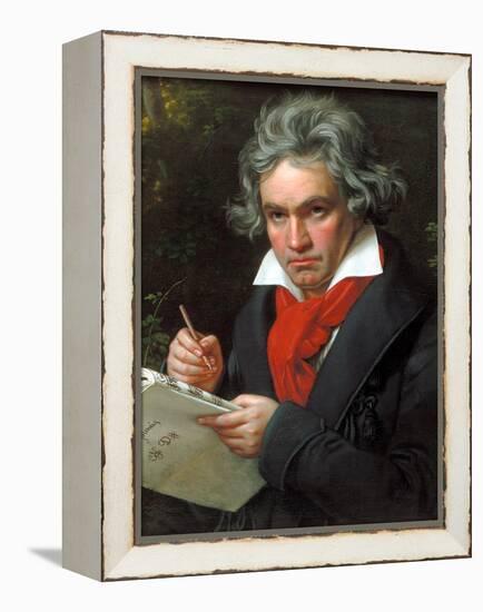 Portrait Ludwig Van Beethoven When Composing the Missa Solemnis, 1820-Joseph Karl Stieler-Framed Premier Image Canvas