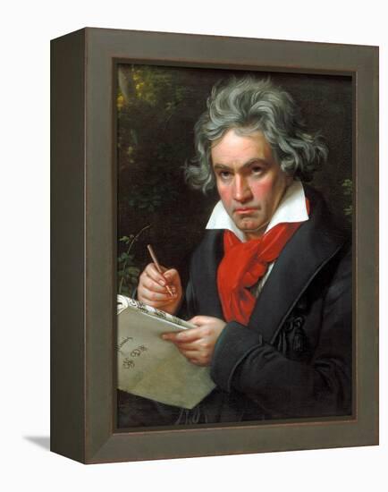 Portrait Ludwig Van Beethoven When Composing the Missa Solemnis, 1820-Joseph Karl Stieler-Framed Premier Image Canvas