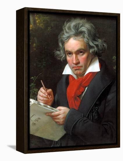 Portrait Ludwig Van Beethoven When Composing the Missa Solemnis, 1820-Joseph Karl Stieler-Framed Premier Image Canvas