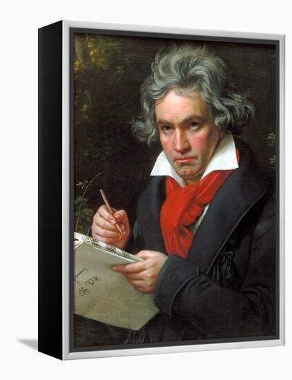 Portrait Ludwig Van Beethoven When Composing the Missa Solemnis, 1820-Joseph Karl Stieler-Framed Premier Image Canvas