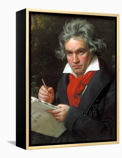 Portrait Ludwig Van Beethoven When Composing the Missa Solemnis, 1820-Joseph Karl Stieler-Framed Premier Image Canvas