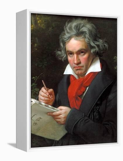 Portrait Ludwig Van Beethoven When Composing the Missa Solemnis, 1820-Joseph Karl Stieler-Framed Premier Image Canvas