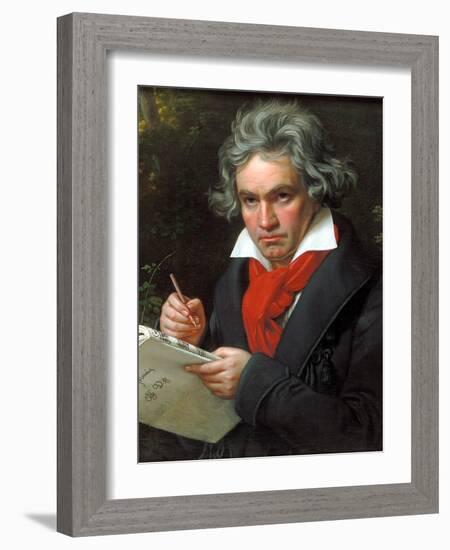 Portrait Ludwig Van Beethoven When Composing the Missa Solemnis, 1820-Joseph Karl Stieler-Framed Giclee Print