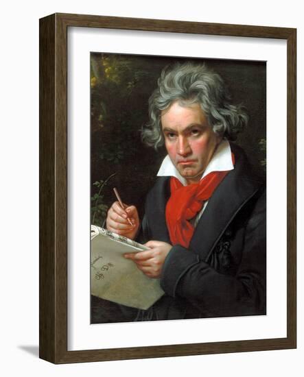 Portrait Ludwig Van Beethoven When Composing the Missa Solemnis, 1820-Joseph Karl Stieler-Framed Giclee Print