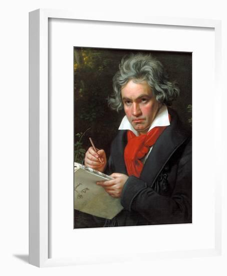 Portrait Ludwig Van Beethoven When Composing the Missa Solemnis, 1820-Joseph Karl Stieler-Framed Giclee Print