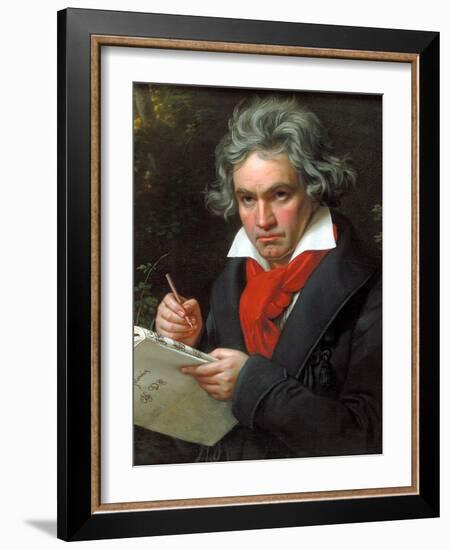 Portrait Ludwig Van Beethoven When Composing the Missa Solemnis, 1820-Joseph Karl Stieler-Framed Giclee Print