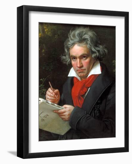 Portrait Ludwig Van Beethoven When Composing the Missa Solemnis, 1820-Joseph Karl Stieler-Framed Giclee Print