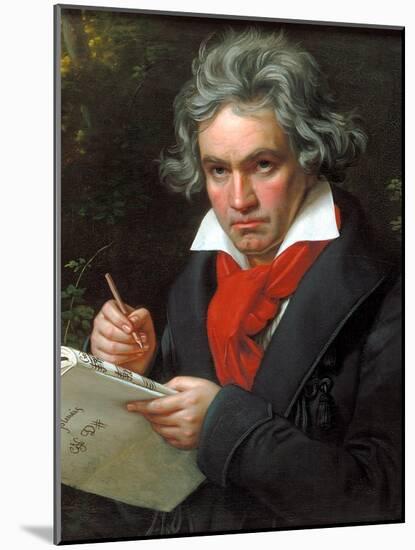 Portrait Ludwig Van Beethoven When Composing the Missa Solemnis, 1820-Joseph Karl Stieler-Mounted Giclee Print