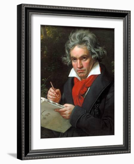 Portrait Ludwig Van Beethoven When Composing the Missa Solemnis, 1820-Joseph Karl Stieler-Framed Giclee Print