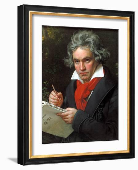 Portrait Ludwig Van Beethoven When Composing the Missa Solemnis, 1820-Joseph Karl Stieler-Framed Giclee Print