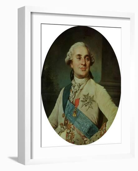 Portrait Medallion of Louis XVI (1754-93) 1775-Joseph Siffred Duplessis-Framed Giclee Print