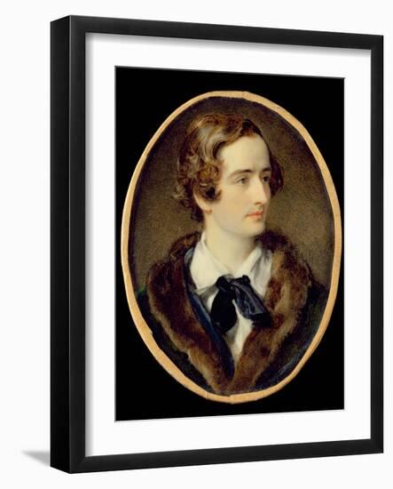 Portrait Miniature of John Keats (W/C on Ivory) (Detail of 67539)-null-Framed Giclee Print