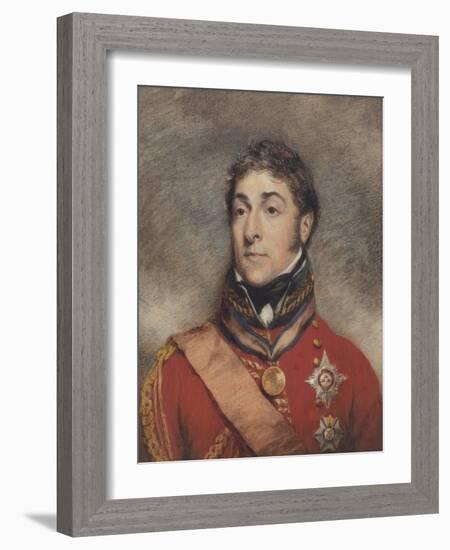 Portrait Miniature of Stapleton Cotton, 1st Viscount Combermere, C.1812-John Wright-Framed Giclee Print