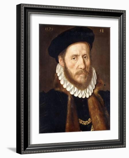 Portrait of a Bearded Gentleman, Bust Length, Wearing Gold Chains Beneath a Fur-Lined Coat, 1575-Adriaen Thomasz Key-Framed Giclee Print