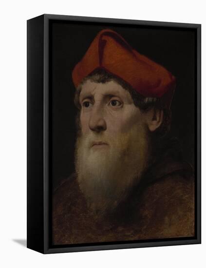 Portrait of a Bearded Prelate, C.1520-40 (Oil on Canvas)-Italian School-Framed Premier Image Canvas