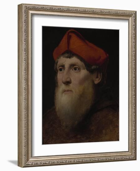 Portrait of a Bearded Prelate, C.1520-40 (Oil on Canvas)-Italian School-Framed Giclee Print