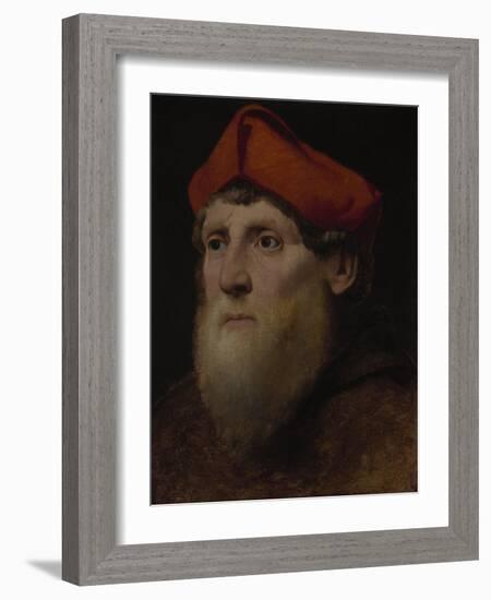 Portrait of a Bearded Prelate, C.1520-40 (Oil on Canvas)-Italian School-Framed Giclee Print