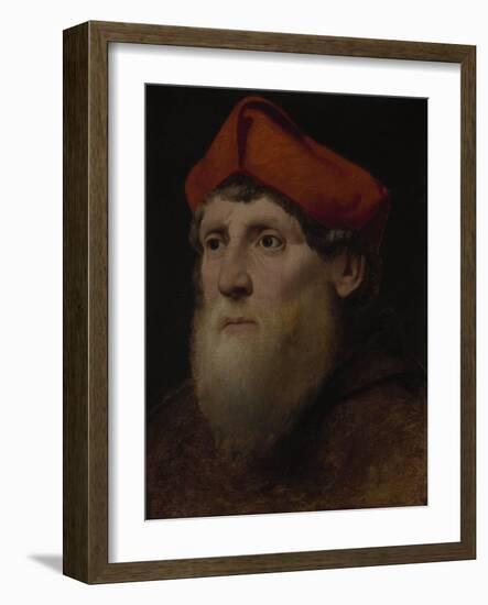 Portrait of a Bearded Prelate, C.1520-40 (Oil on Canvas)-Italian School-Framed Giclee Print