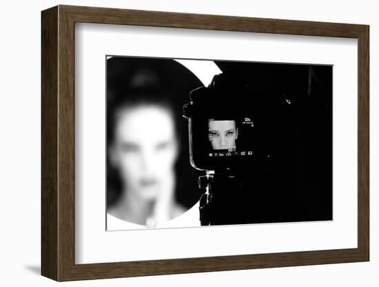 Portrait of a Beautiful Girl through Lens-Alex Andrei-Framed Photographic Print