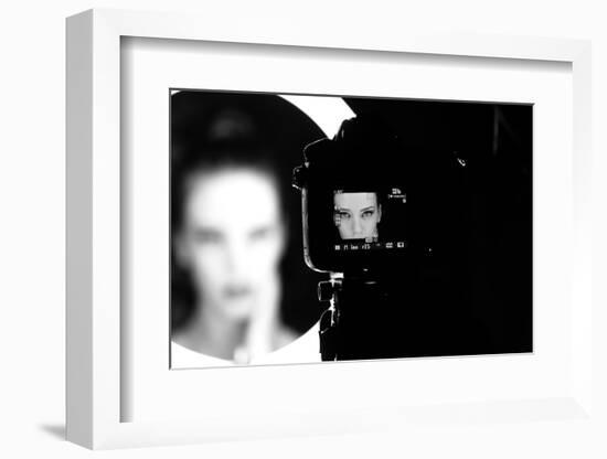 Portrait of a Beautiful Girl through Lens-Alex Andrei-Framed Photographic Print