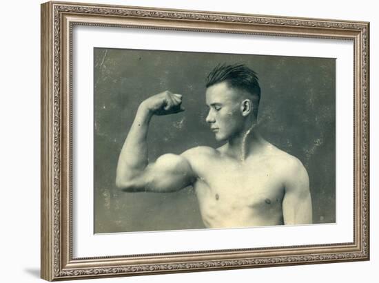 Portrait of a Bodybuilder, C.1898-null-Framed Photographic Print