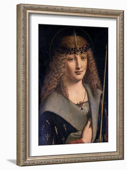 Portrait of a Boy as Saint Sebastian-Giovanni Antonio Boltraffio-Framed Giclee Print