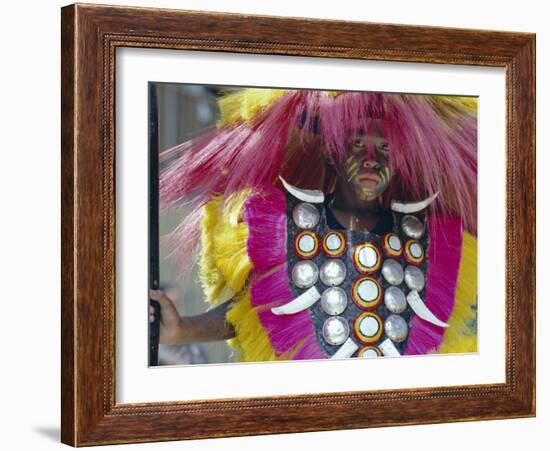 Portrait of a Boy in Traditional Dress, Ati Athian, Island of Panay, Philippines, Southeast Asia-Alain Evrard-Framed Photographic Print