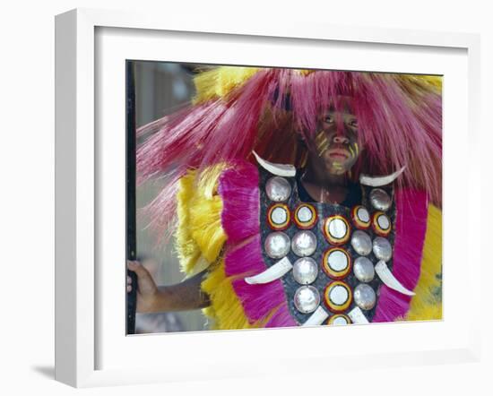 Portrait of a Boy in Traditional Dress, Ati Athian, Island of Panay, Philippines, Southeast Asia-Alain Evrard-Framed Photographic Print