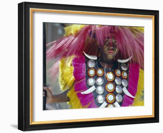 Portrait of a Boy in Traditional Dress, Ati Athian, Island of Panay, Philippines, Southeast Asia-Alain Evrard-Framed Photographic Print