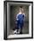 Portrait of a Boy Standing with His Foot on a Soccer Ball-null-Framed Photographic Print