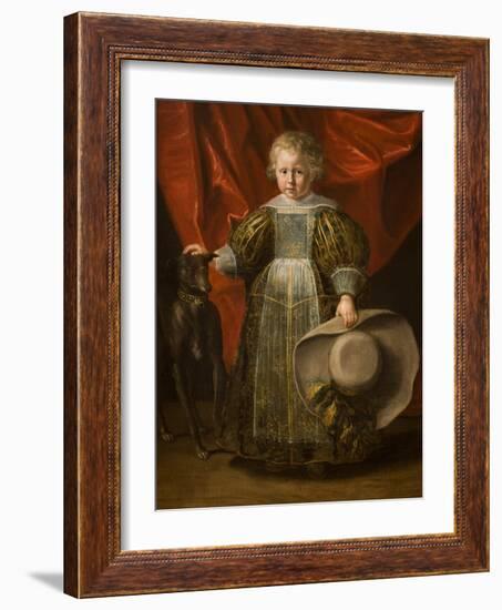 Portrait of a Boy with a Dog, C.1620 (Oil on Canvas)-Cornelis de Vos-Framed Giclee Print