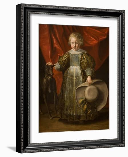 Portrait of a Boy with a Dog, C.1620 (Oil on Canvas)-Cornelis de Vos-Framed Giclee Print