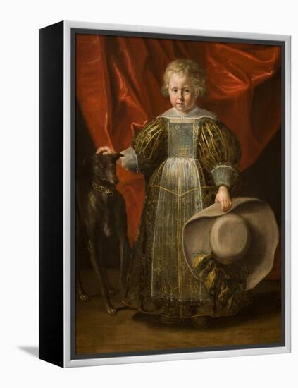 Portrait of a Boy with a Dog, C.1620 (Oil on Canvas)-Cornelis de Vos-Framed Premier Image Canvas