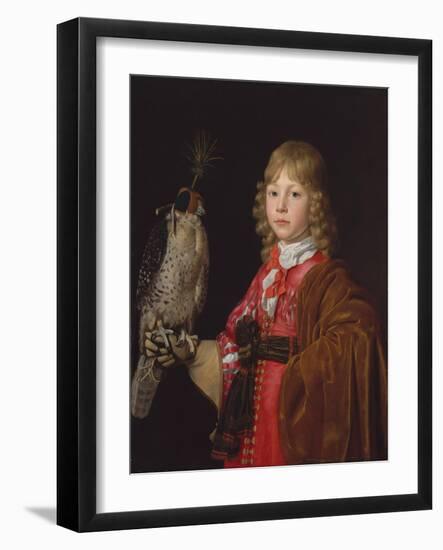 Portrait of a Boy with a Falcon-Wallerant Vaillant-Framed Giclee Print