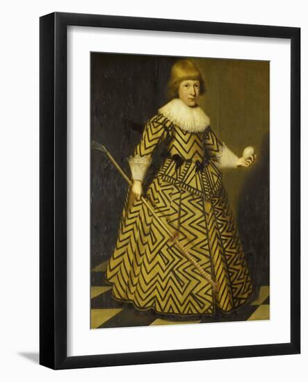 Portrait of a Boy with a Kolf Stick-Wybrand de Geest-Framed Art Print