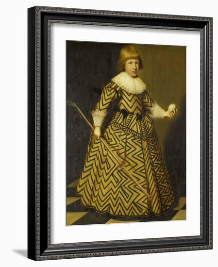 Portrait of a Boy with a Kolf Stick-Wybrand de Geest-Framed Art Print