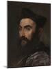 Portrait of a Cleric, Bust-Length, in a Blue Coat and Black Hat - a Fragment (Oil on Canvas)-Titian (c 1488-1576)-Mounted Giclee Print