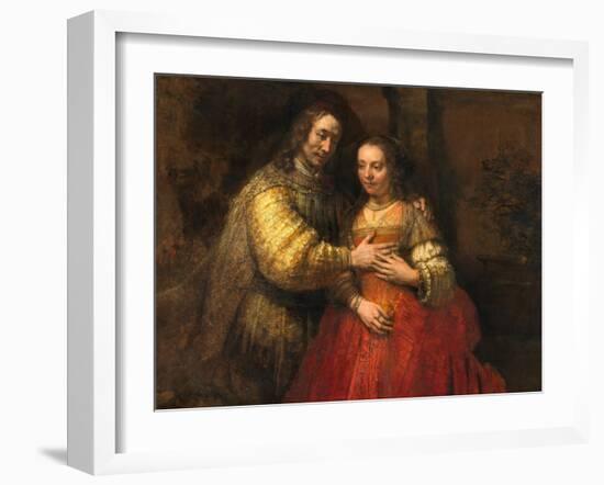 Portrait of a Couple as Figures from the Old Testament, known as 'The Jewish Bride'-Rembrandt van Rijn-Framed Giclee Print