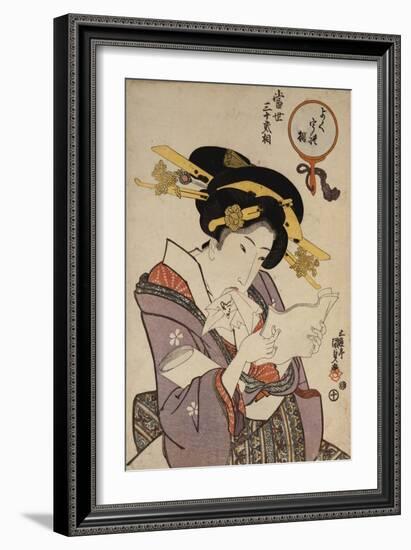 Portrait of a Courtesan Reading a Love Letter-Ioki Bunsai-Framed Giclee Print