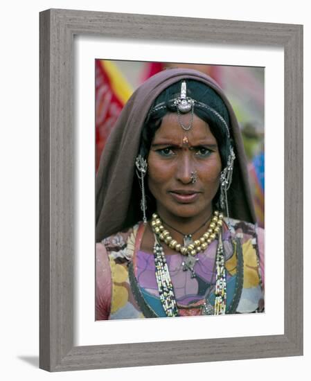 Portrait of a Desert Nomad Gypsy Woman, Rajasthan State, India-Alain Evrard-Framed Photographic Print