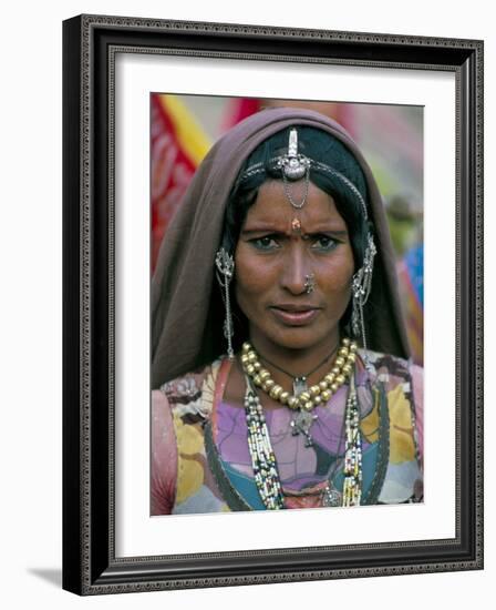 Portrait of a Desert Nomad Gypsy Woman, Rajasthan State, India-Alain Evrard-Framed Photographic Print