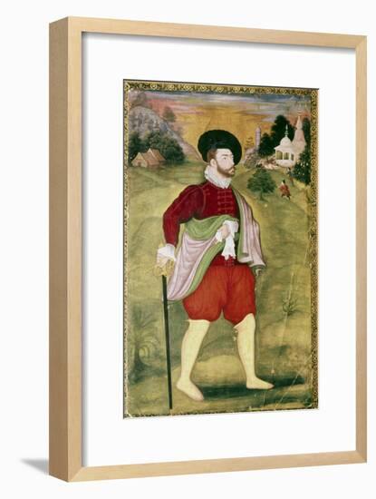 Portrait of a European, Mughal School, Akbar Period, late 16th Century-Unknown-Framed Giclee Print