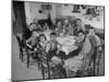 Portrait of a Family of Tuscan Tennat Farmers Sitting around Dinner Table-Alfred Eisenstaedt-Mounted Photographic Print