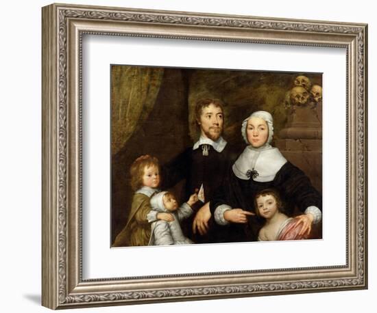 Portrait of a Family, Probably That of Richard Streatfeild, c.1645-William Dobson-Framed Premium Giclee Print