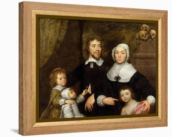 Portrait of a Family, Probably That of Richard Streatfeild, c.1645-William Dobson-Framed Premier Image Canvas