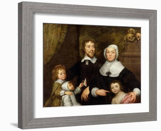 Portrait of a Family, Probably That of Richard Streatfeild, c.1645-William Dobson-Framed Giclee Print