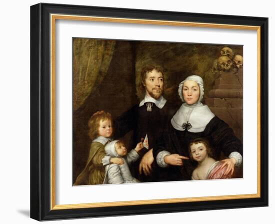 Portrait of a Family, Probably That of Richard Streatfeild, c.1645-William Dobson-Framed Giclee Print